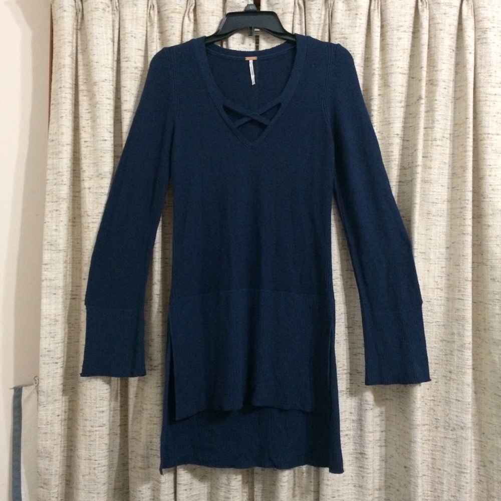 Free People Criss Cross Tunic Sweater